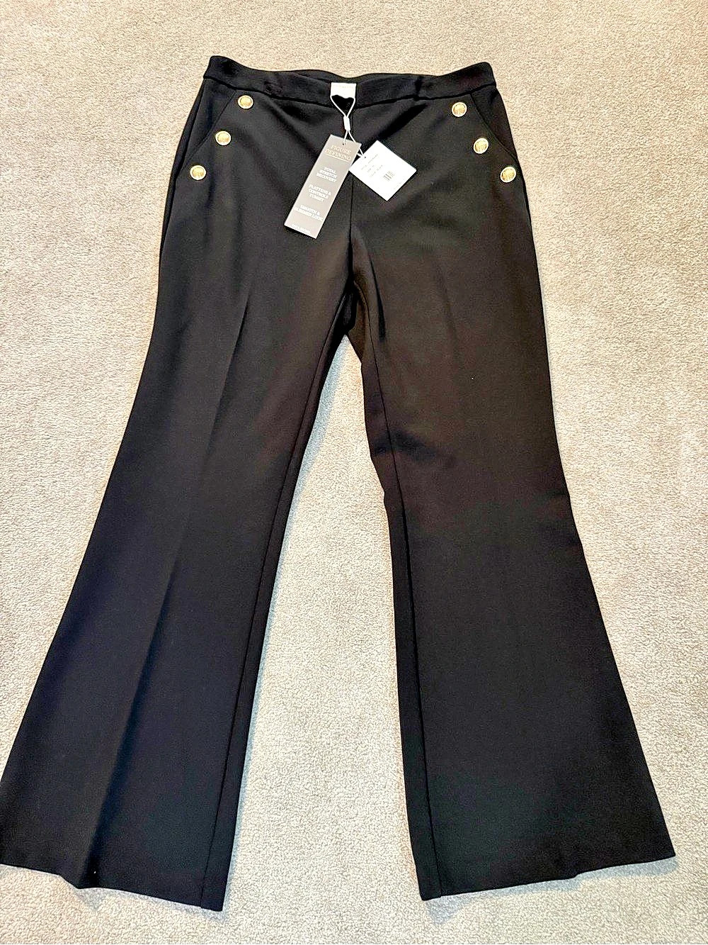 Zac & Rachel Flare Pants Black PL NWT